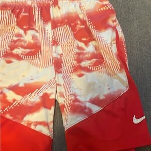 Nike Kids Red and White Patterned Shorts